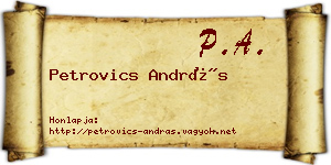 Petrovics András névjegykártya