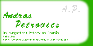 andras petrovics business card